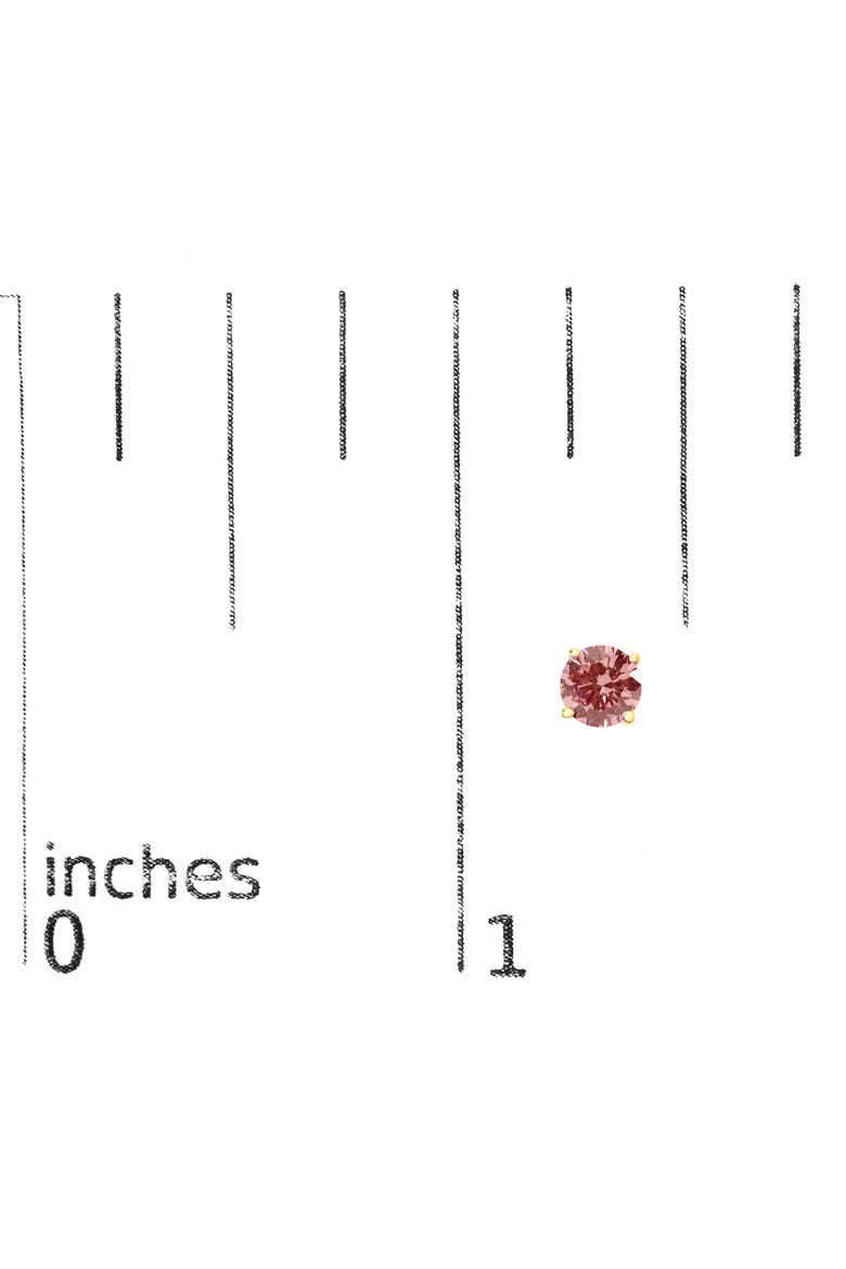 14K Yellow Gold 1.0 Cttw Pink Lab Grown Diamond Solitaire Stud Earrings, Alternate, color, Pink Diamond | Yellow