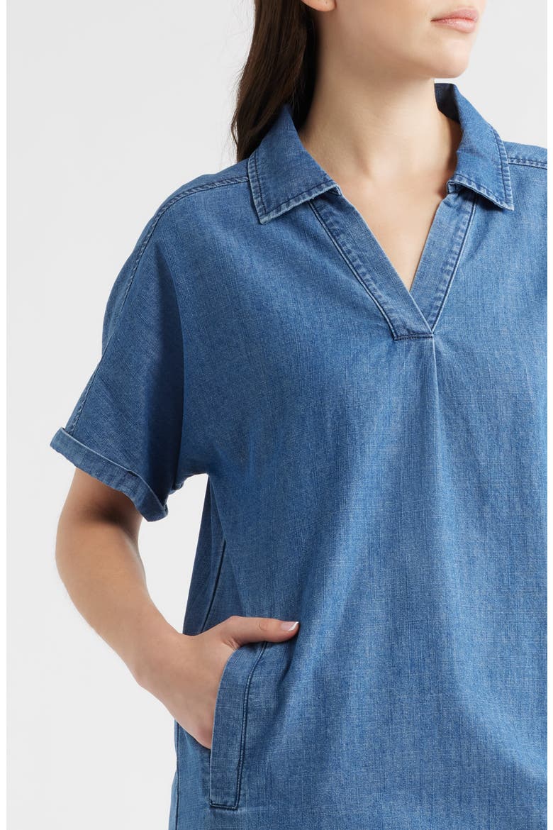 Denim Shift Dress, Alternate, color, VINTAGE WASH
