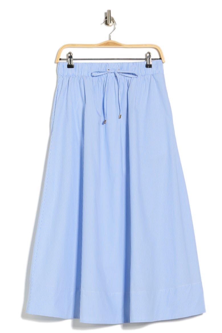 Stripe Drawstring A-Line Skirt, Alternate, color, BLUE/ WHITE STRIPE