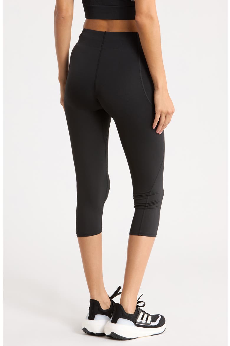 3-Stripes 3/4 Leggings, Alternate, color, BLACK/