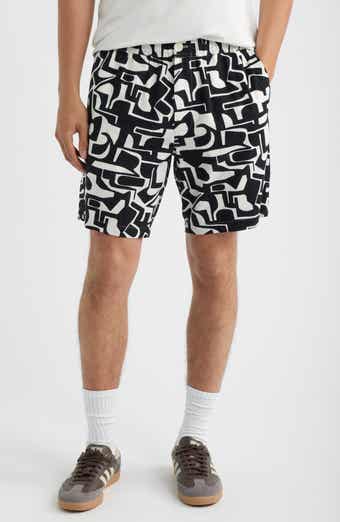 Kurt Squiggle Geo Cotton & Linen Shorts