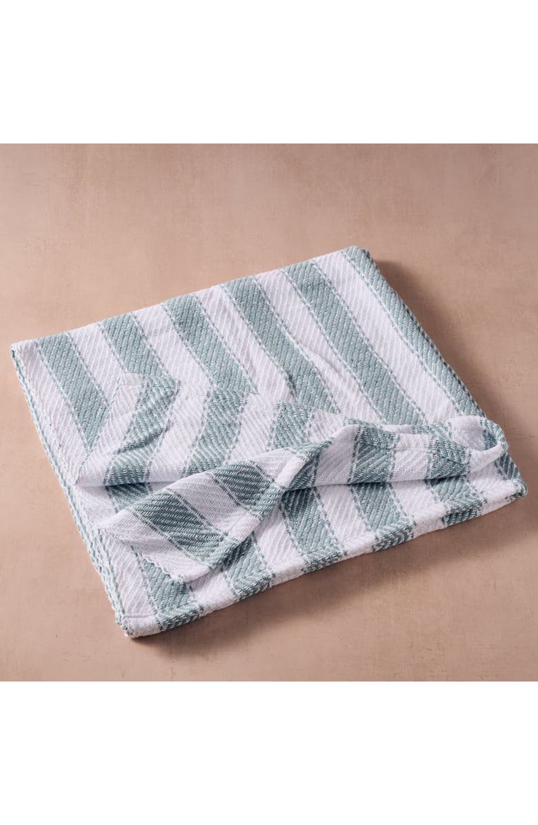 Ten Thousand Villages Garmee Upcycled Cotton Beach Blanket, Alternate, color, Teal