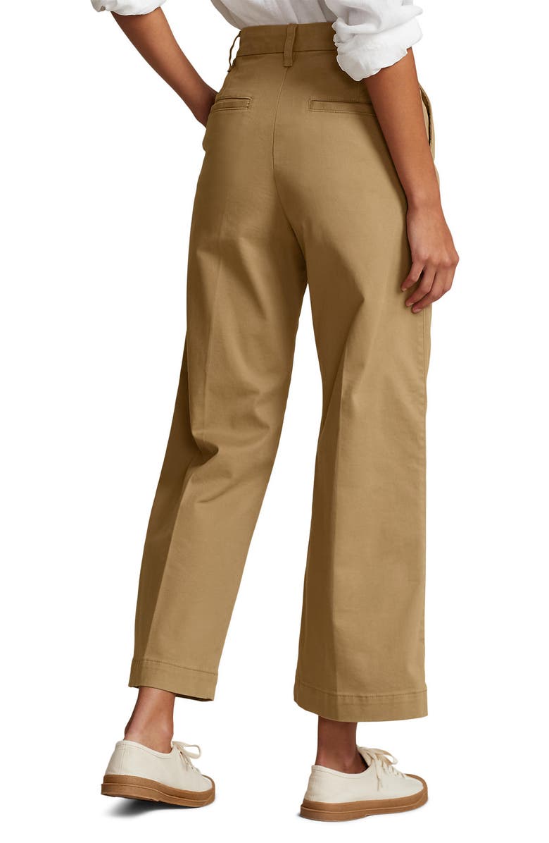 Polo Ralph Lauren Stretch Cotton Twill Wide Leg Crop Pants, Alternate, color,