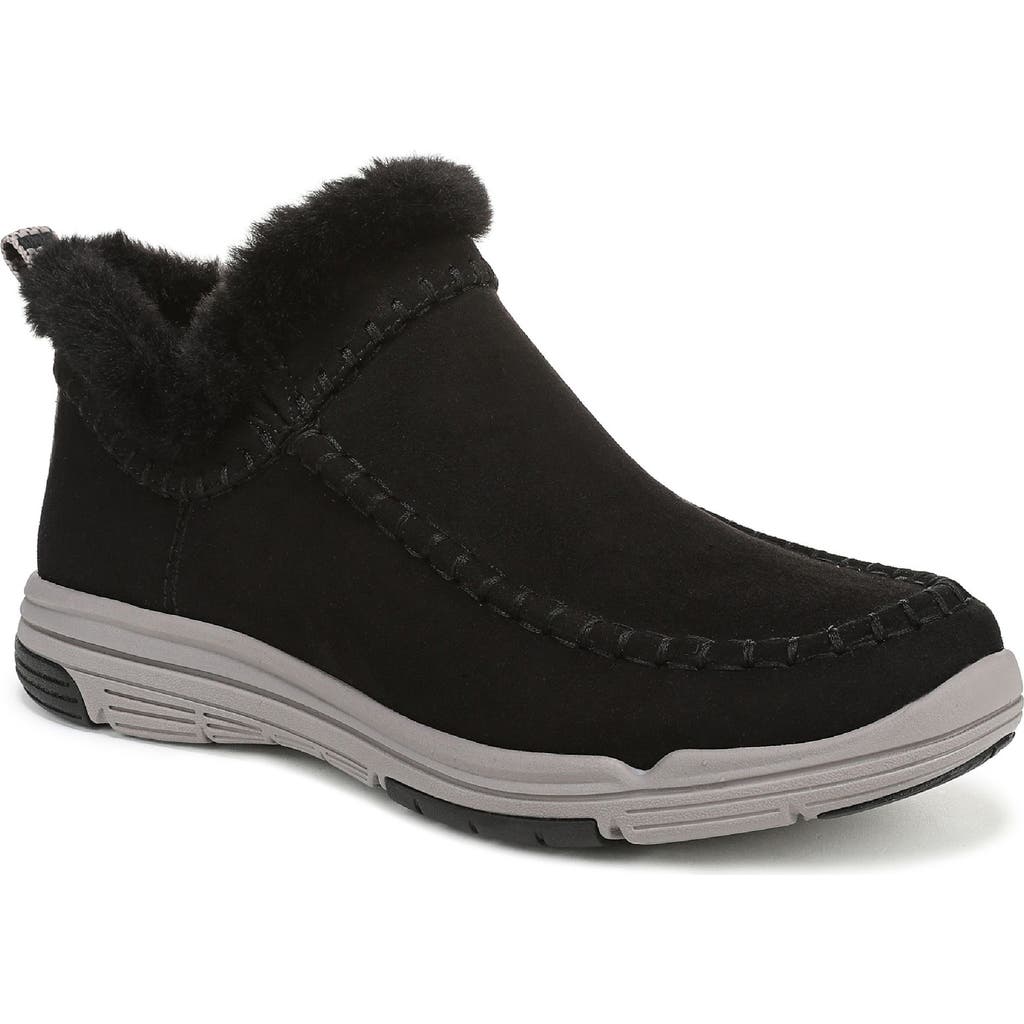 Ryka Rykä Arrow Faux Fur Trim Slip-on Bootie In Black