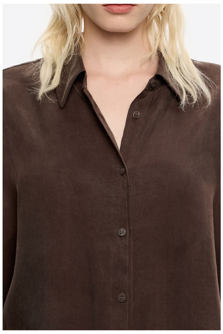Fluid Cape Shirt, Alternate, color, DARK BROWN