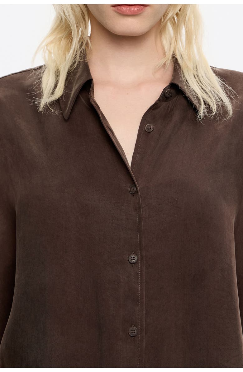 Bimba y Lola Fluid Cape Shirt, Alternate, color, Dark Brown