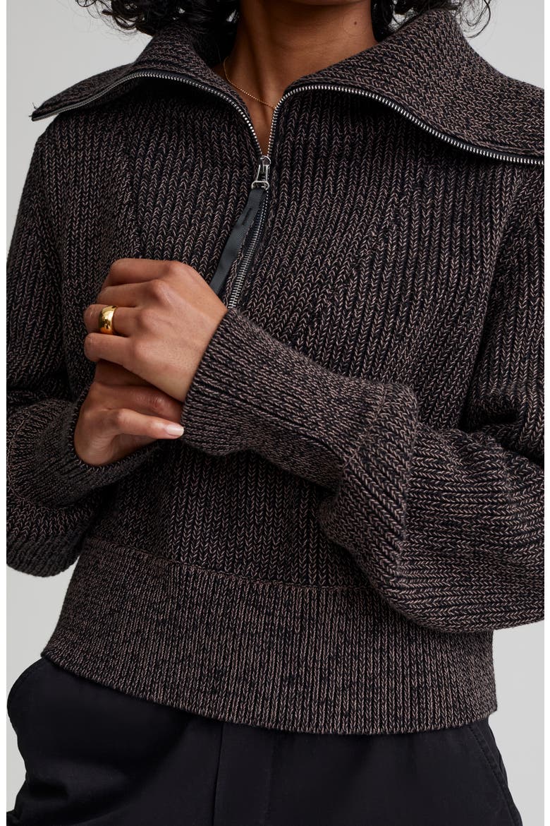 Mentone Half Zip Sweater, Alternate, color, BLACK SPECKLE