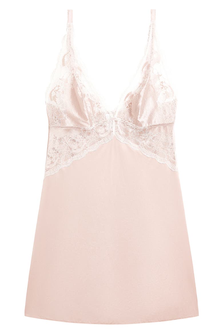 Modern Affair Lace Trim Chemise, Alternate, color, ROSE DUST/ ANGEL WING