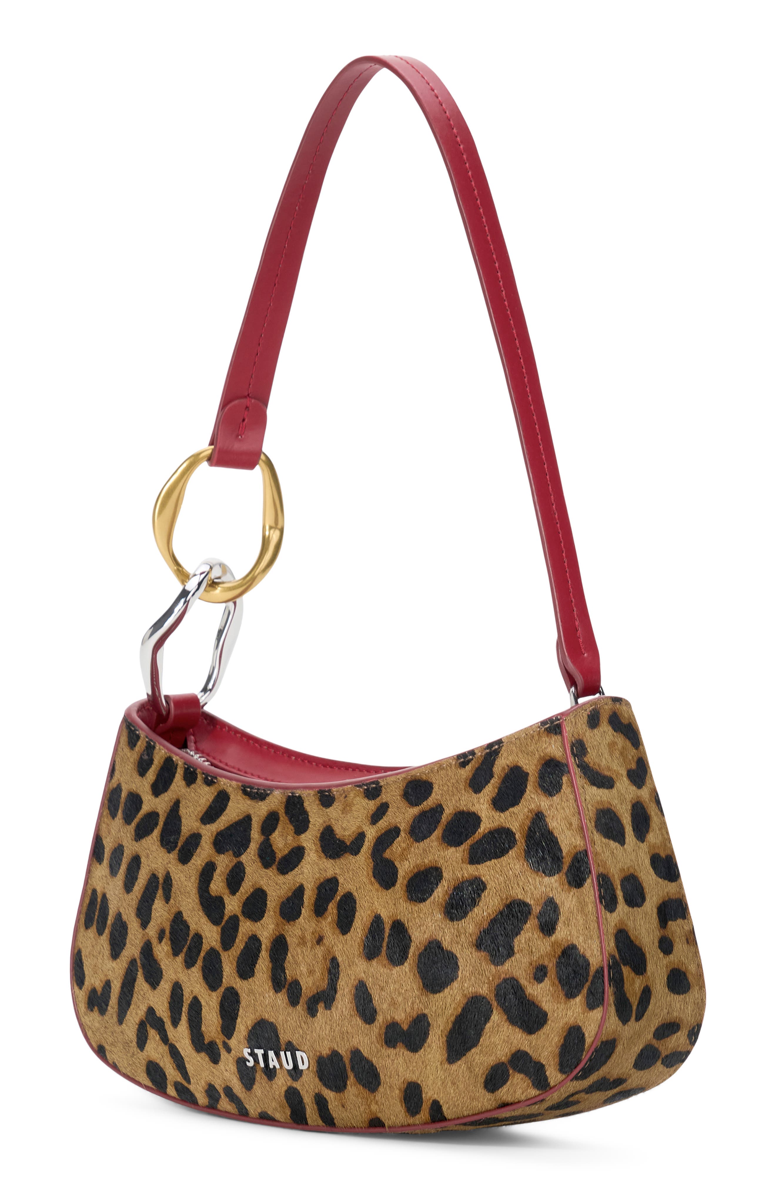 Ollie Genuine Calf Hair Shoulder Bag, Alternate, color, CHEETAH