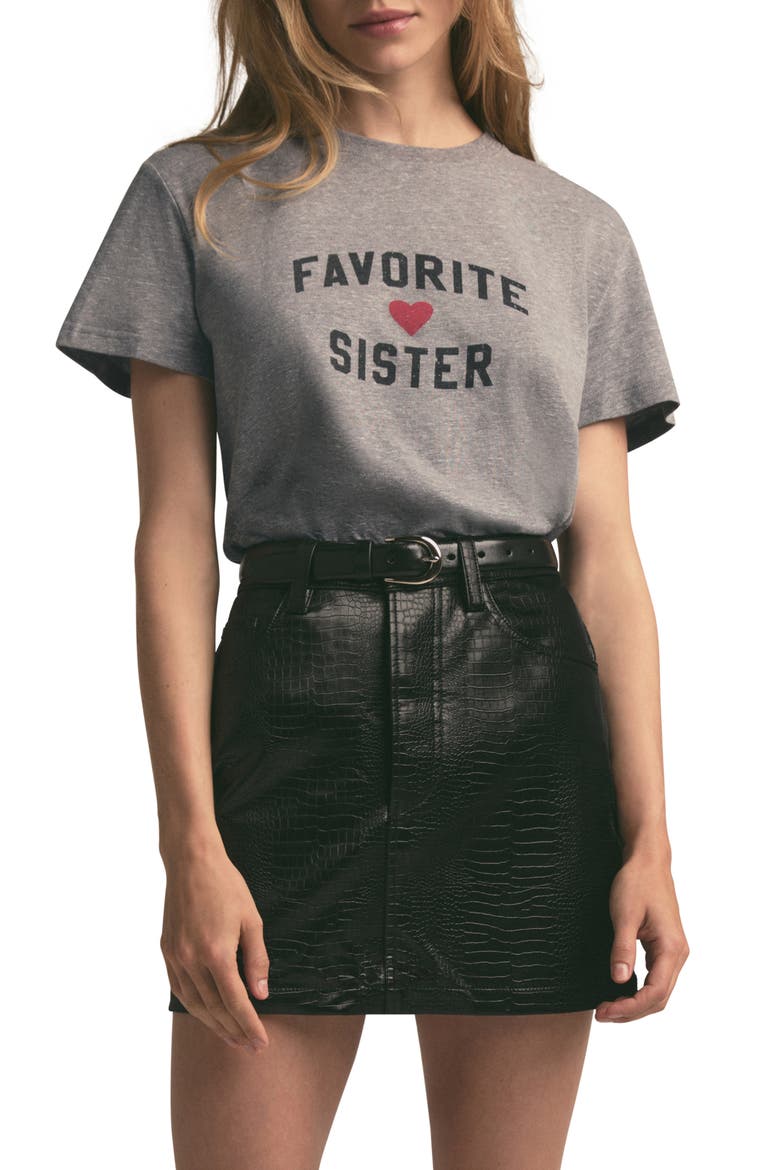 Favorite Sister Graphic T-Shirt, Main, color, HEATHER GREY