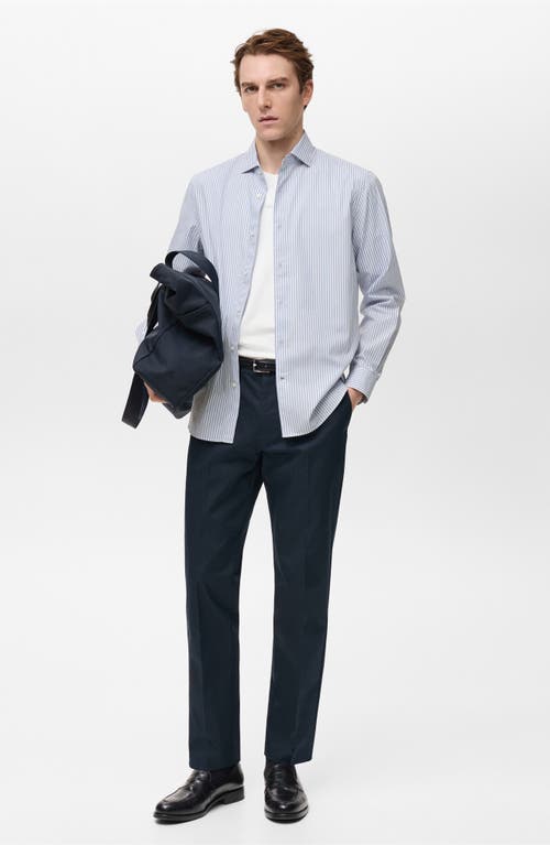 Mango Regular Fit Pinstripe Cotton Button-up Shirt In Multi