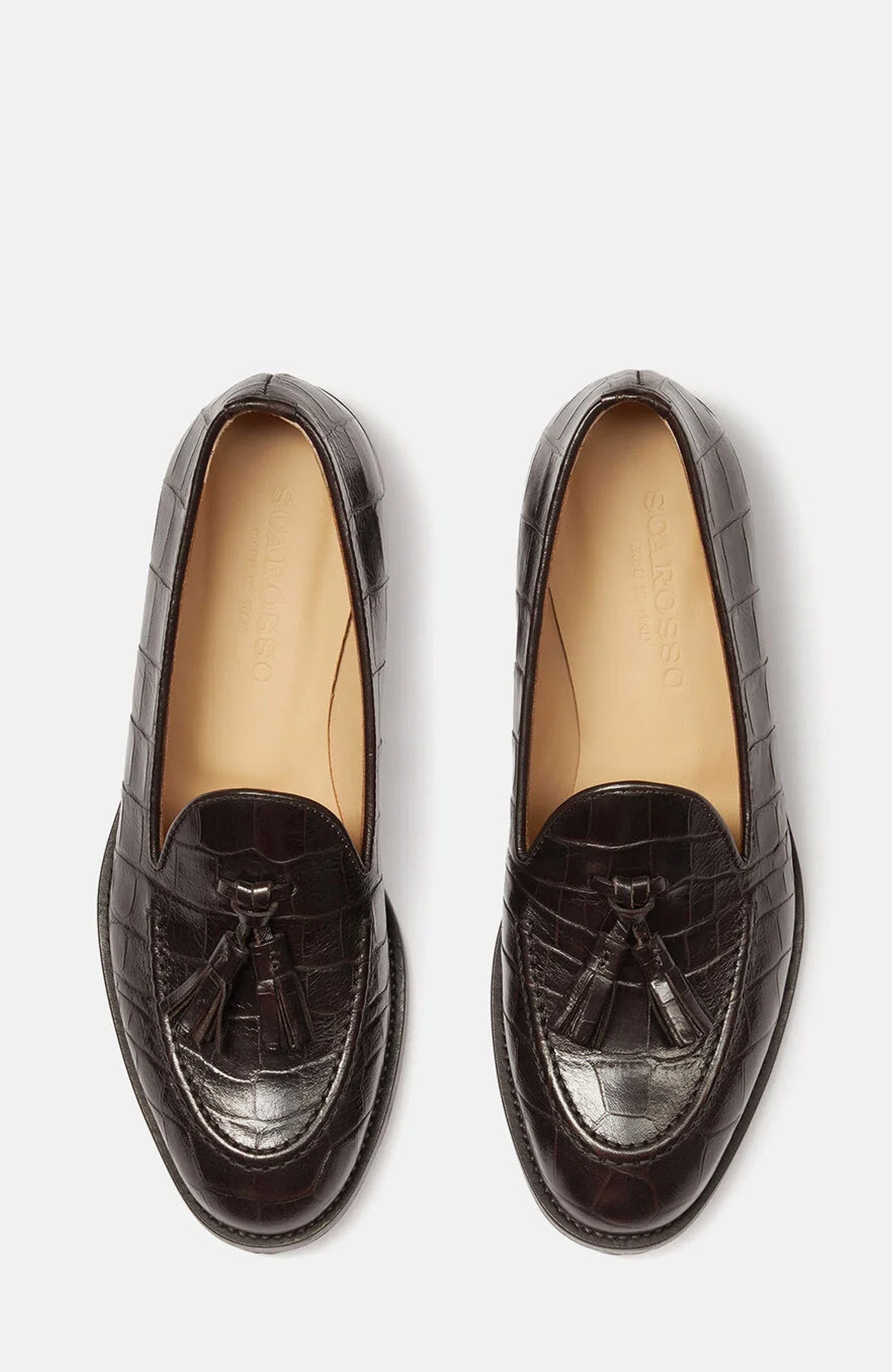Sienna Loafers, Alternate, color, Brown - Croco-Printed Calf