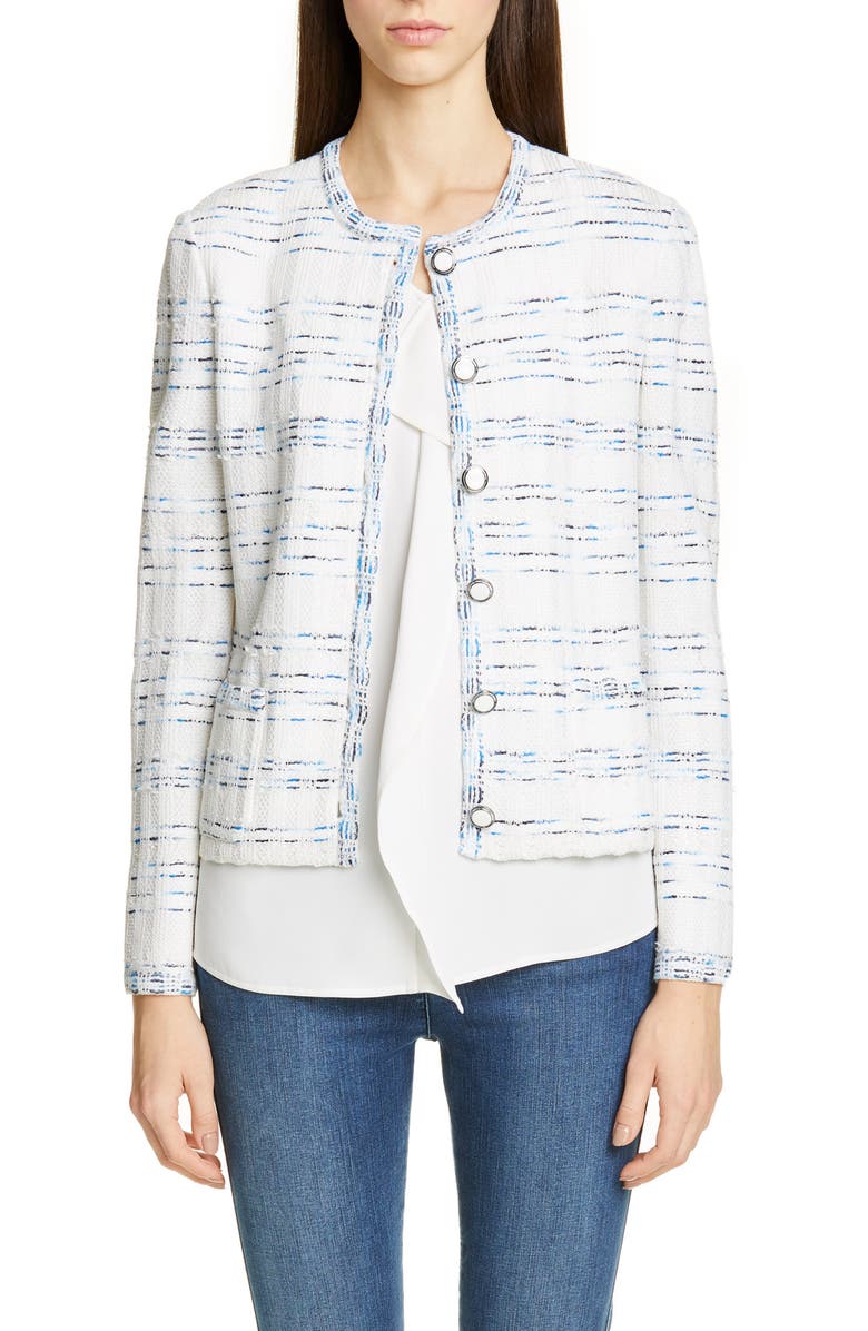 St. John Collection Pacific Space Dyed Tweed Knit Jacket, Main, color, 