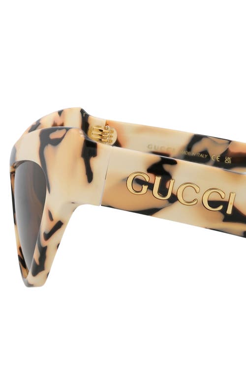 Gucci 57mm Cat Eye Sunglasses In Ivory Ivory Brown