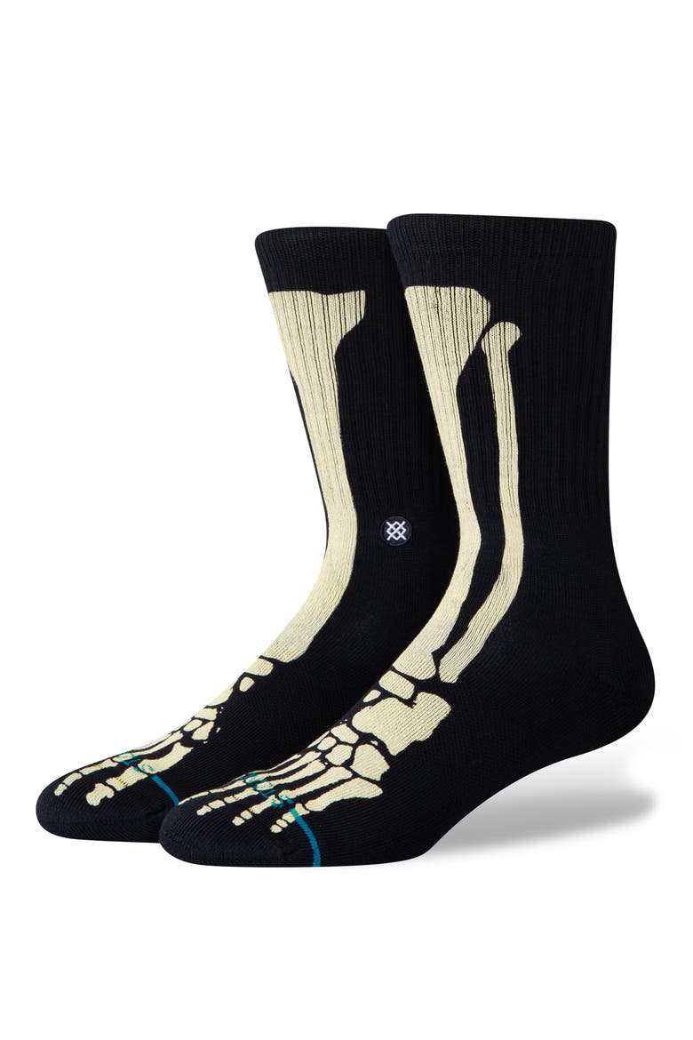 Bones 3 Crew Socks, Main, color, BLACK