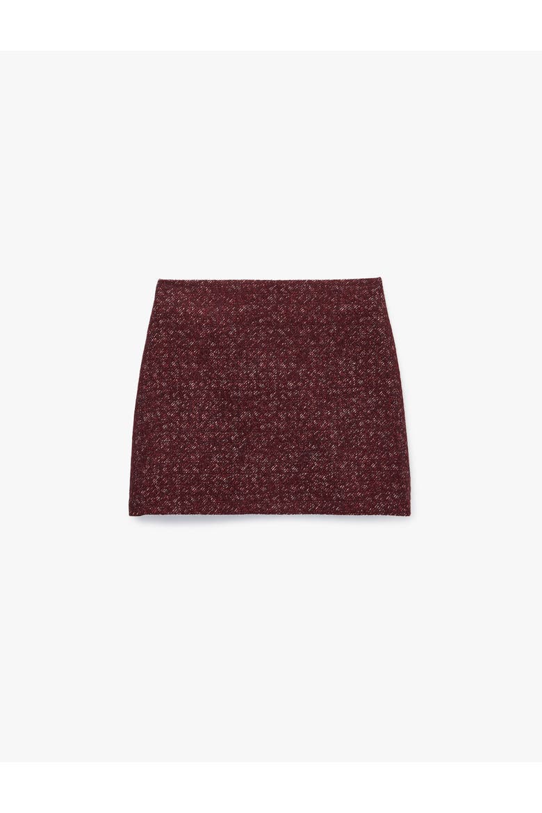 Mini Tweed Skirt, Alternate, color, BORDEUX