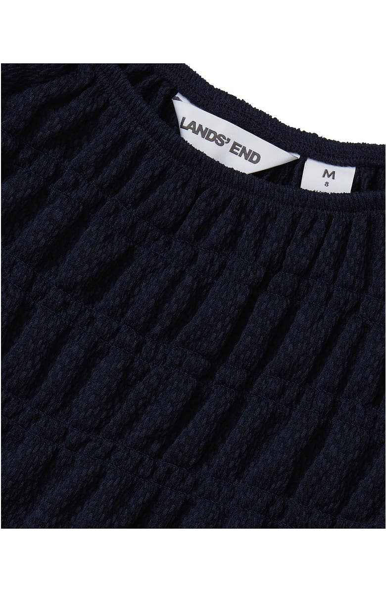 Lands' End Girls Smocked Long Sleeve Knit Shirt, Alternate, color, Classic Navy