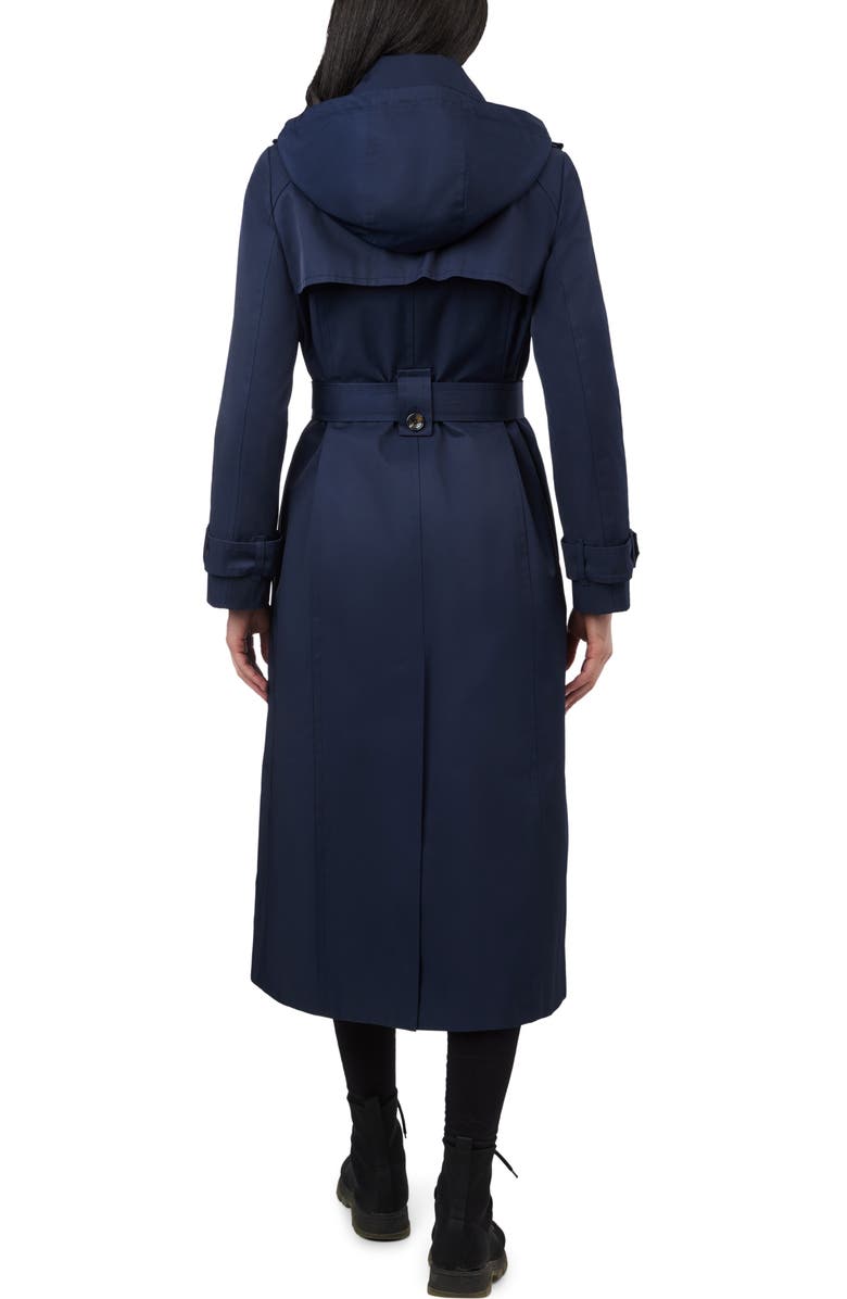 London Fog Water Resistant Belted Trench Coat, Alternate, color, Midnight Navy