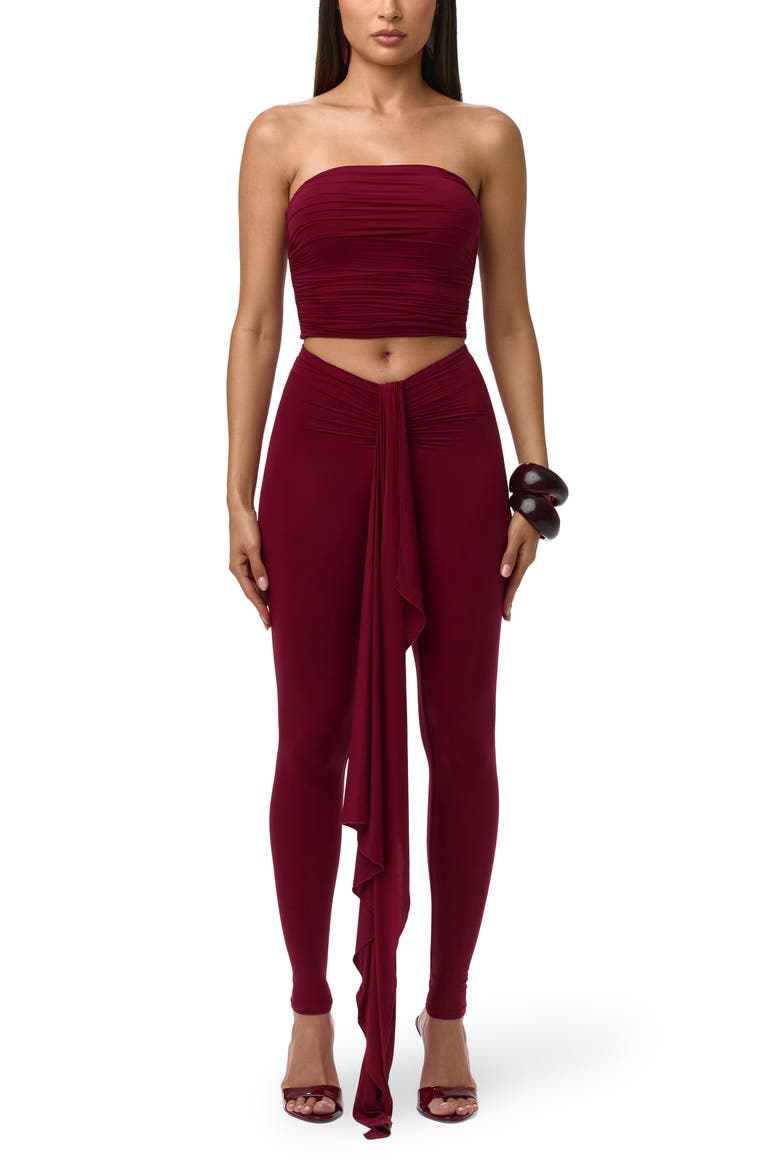 Drape Front Leggings, Alternate, color, SANGRIA