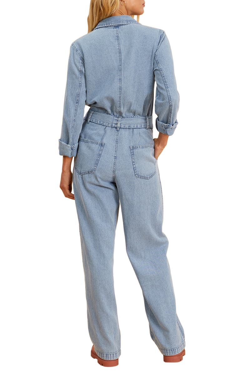 Billabong x The Salty Blonde Sunday Uniform Long Sleeve Denim Jumpsuit, Alternate, color, 