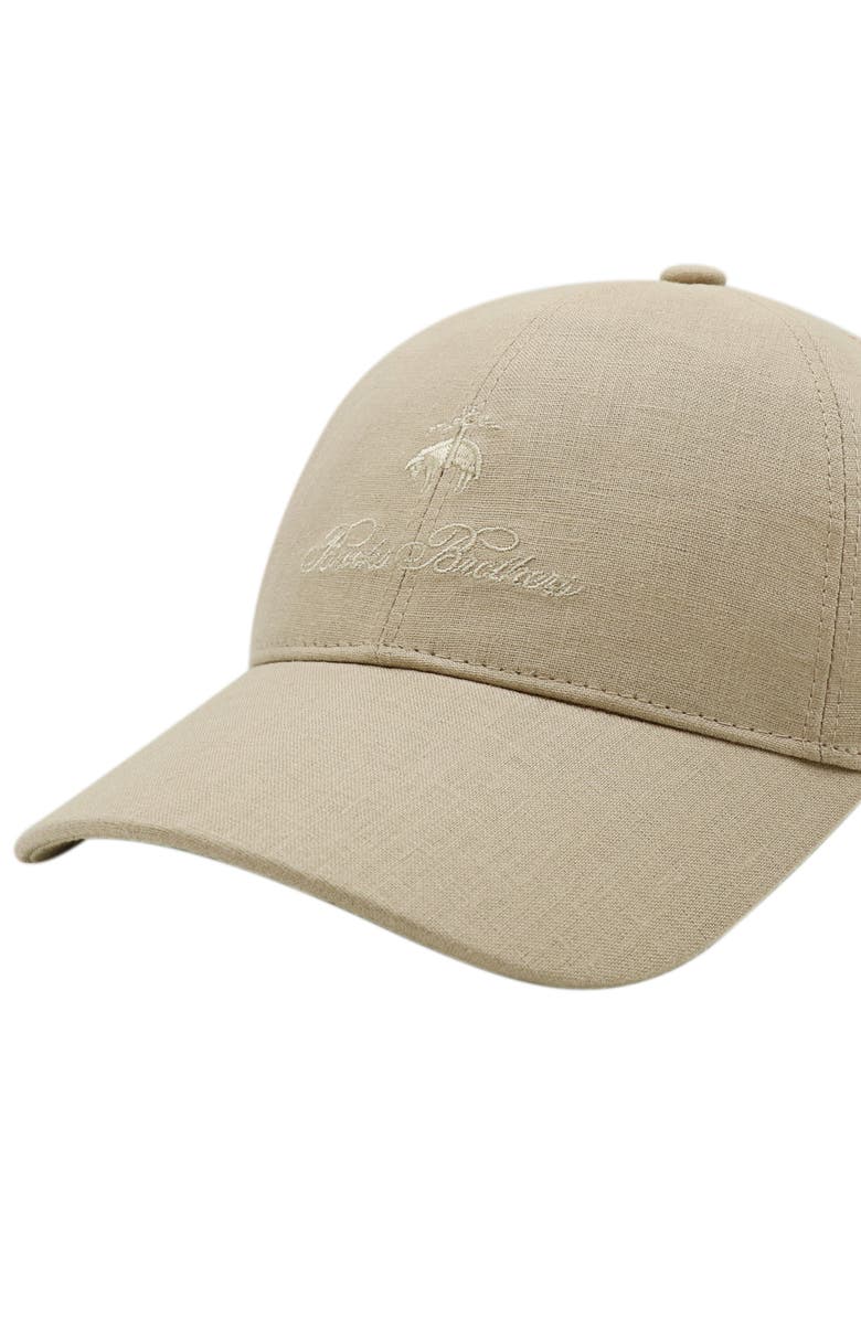 Amicale Cashmere Linen Baseball Hat, Alternate, color, Camel