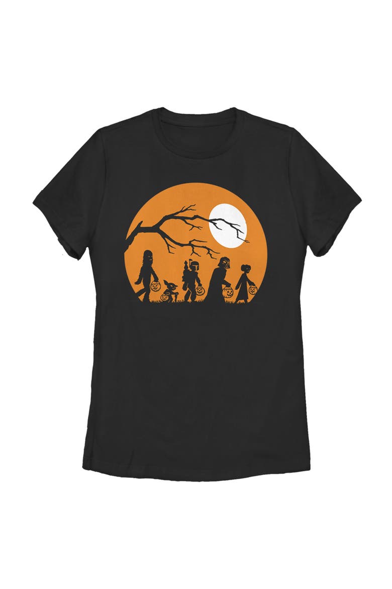 Women's Star Wars Characters Trick or Treat  Graphic T-Shirt, Main, color, Black