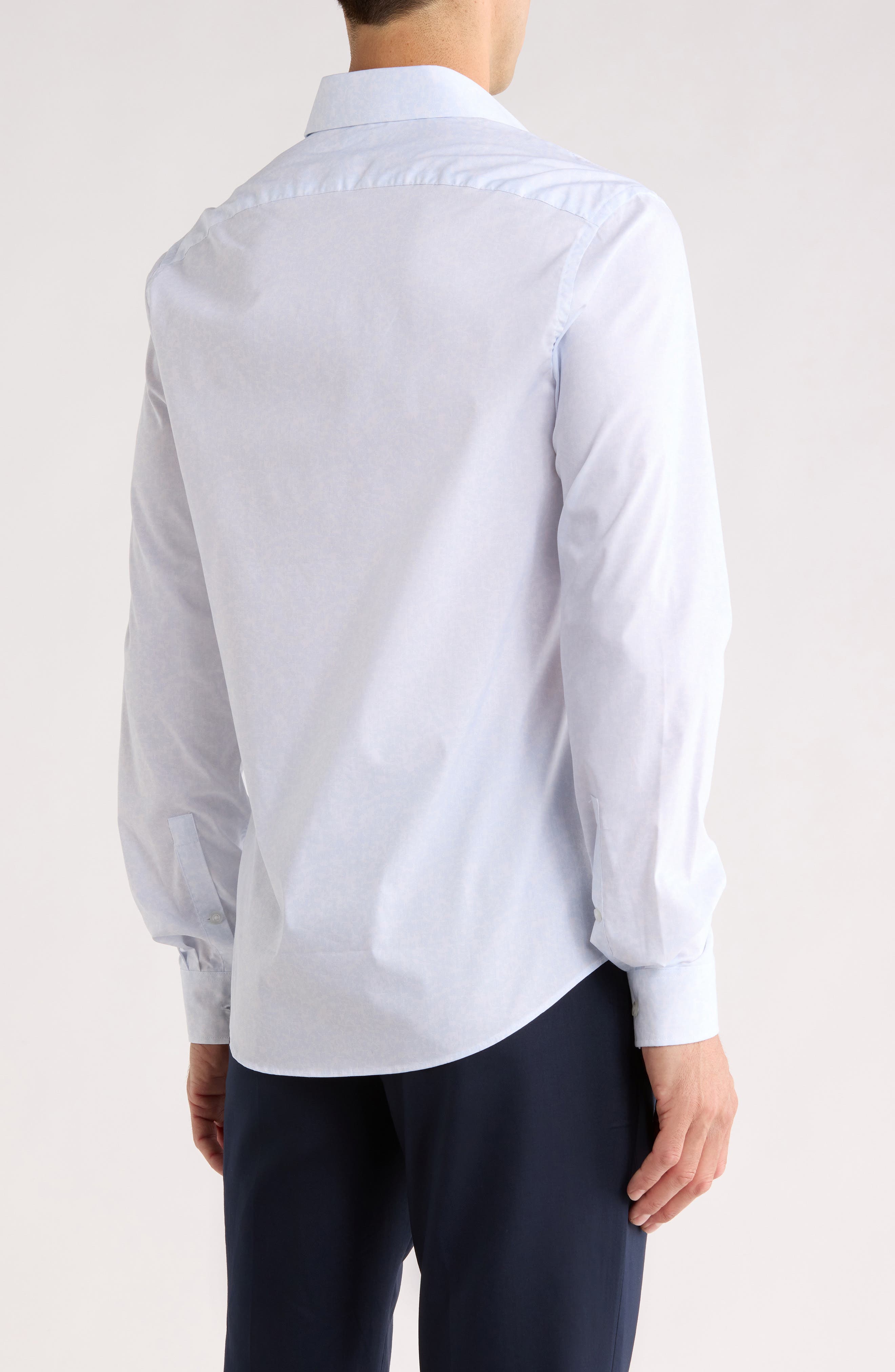 Slim Fit Solid Quick Wicking Stretch Dress Shirt - image 2
