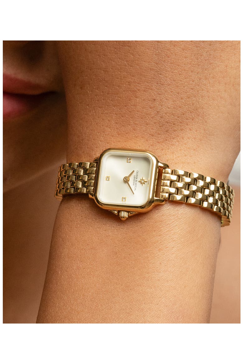 Mini Grosvenor Bracelet Watch, 20mm, Alternate, color, GOLD/ IVORY
