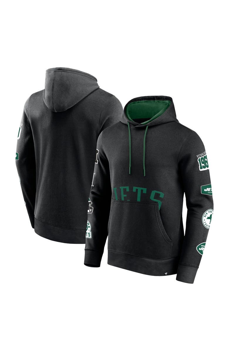 FANATICS Men's Fanatics Branded Black New York Jets Wild Winner Pullover Hoodie, Alternate, color,