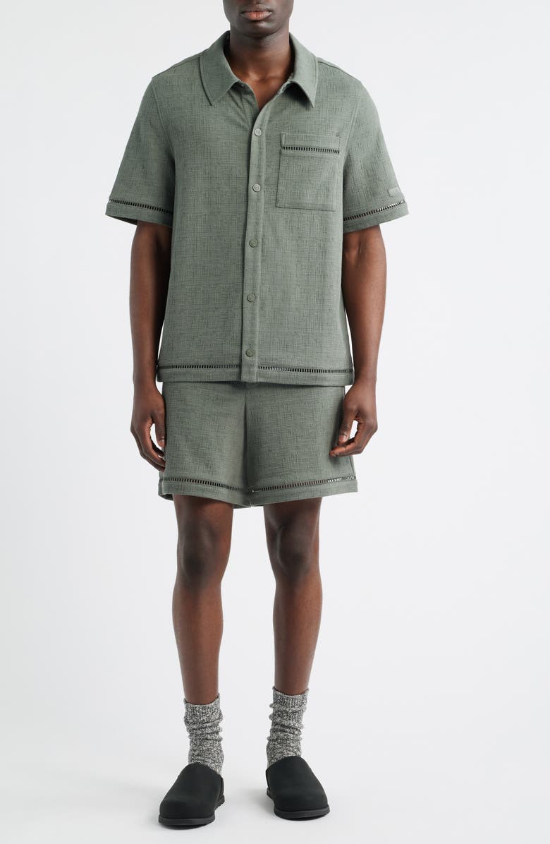 UGG<sup>®</sup> Devyn Short Sleeve Shirt, Alternate, color, Green Grey