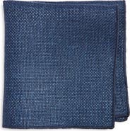 CLIFTON WILSON Navy Wool Pocket Square
