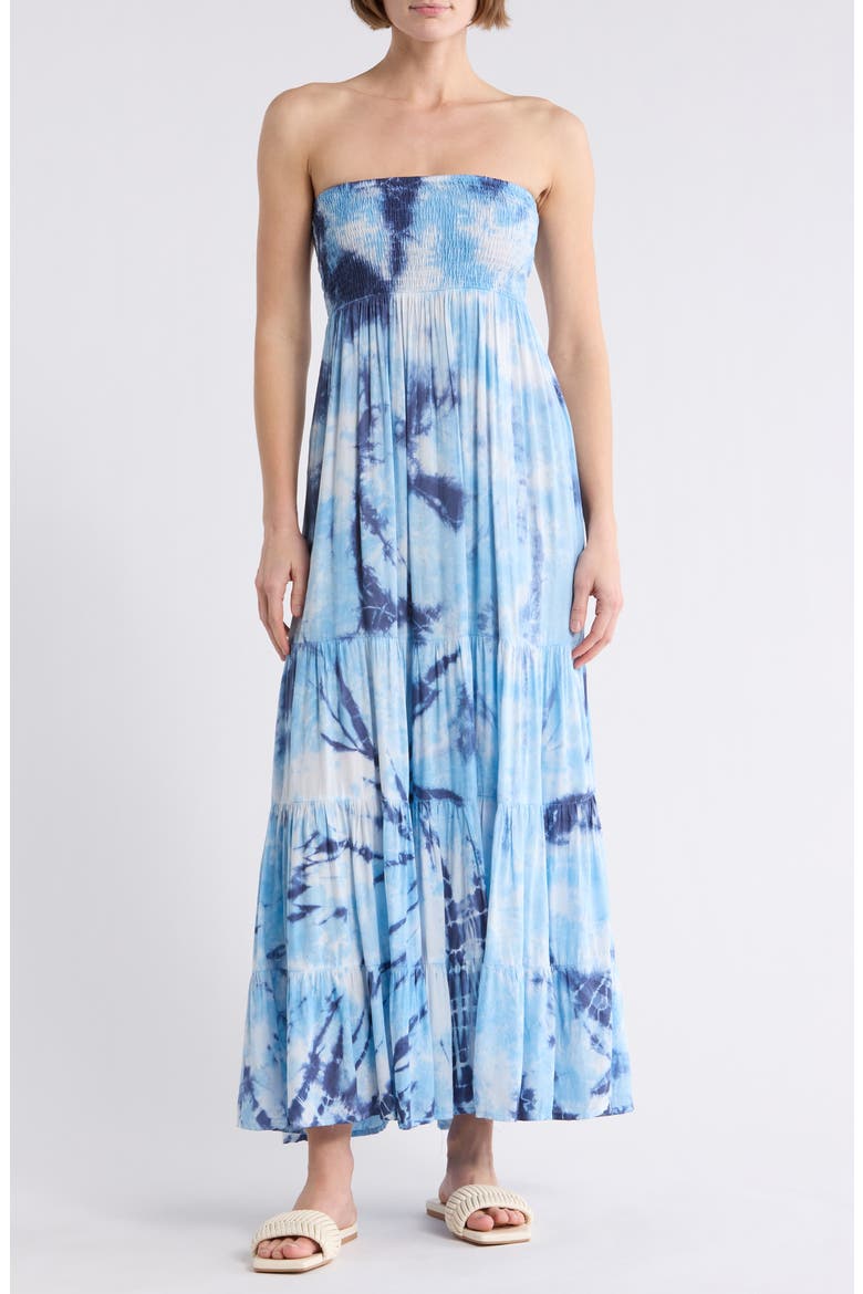 Ombre Tube Maxi Dress, Main, color, SKY TIEDYE