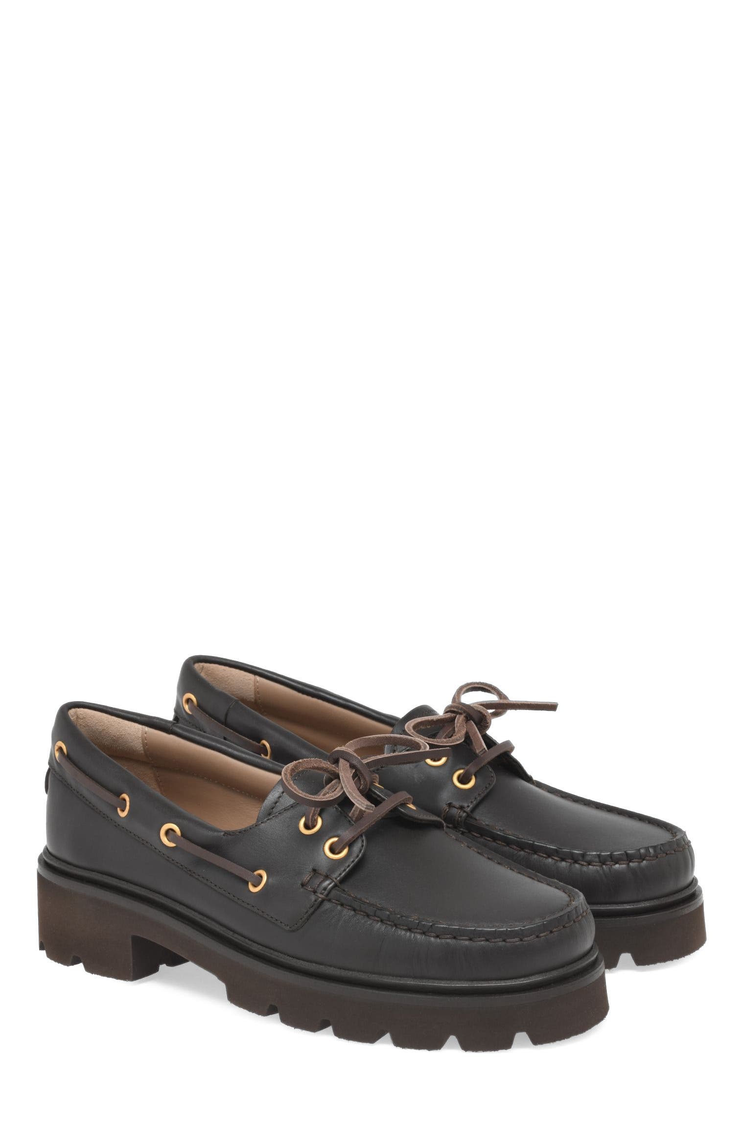 Gianvito Rossi Olonne Boat Shoes, Alternate, color, Brown Calf