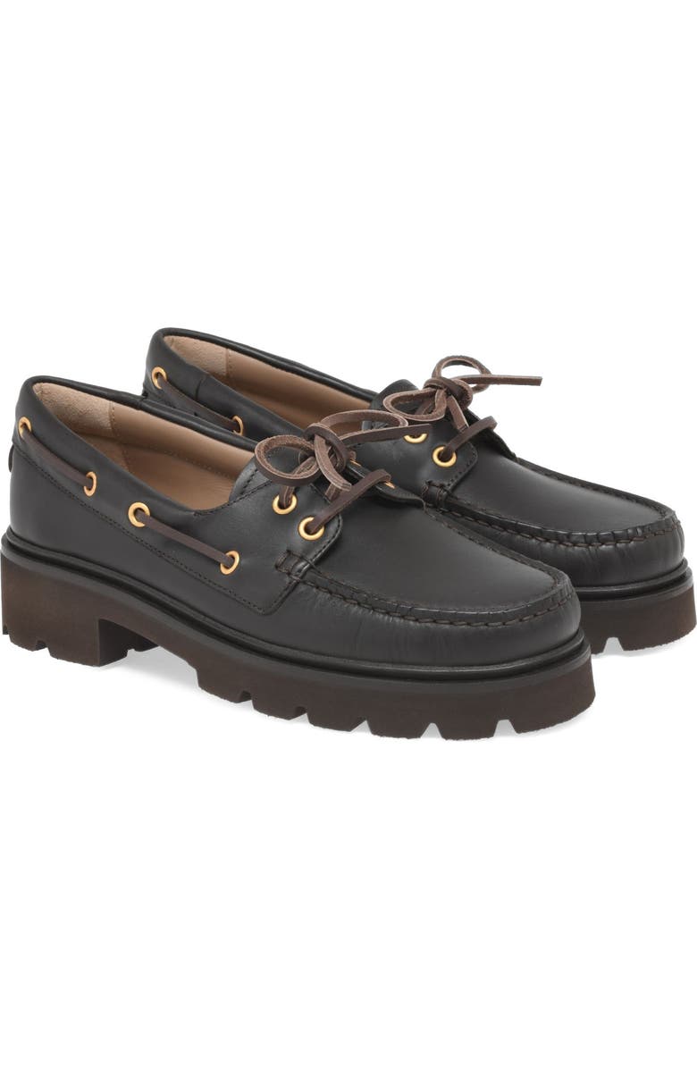 Gianvito Rossi Olonne Boat Shoes, Alternate, color, Brown Calf