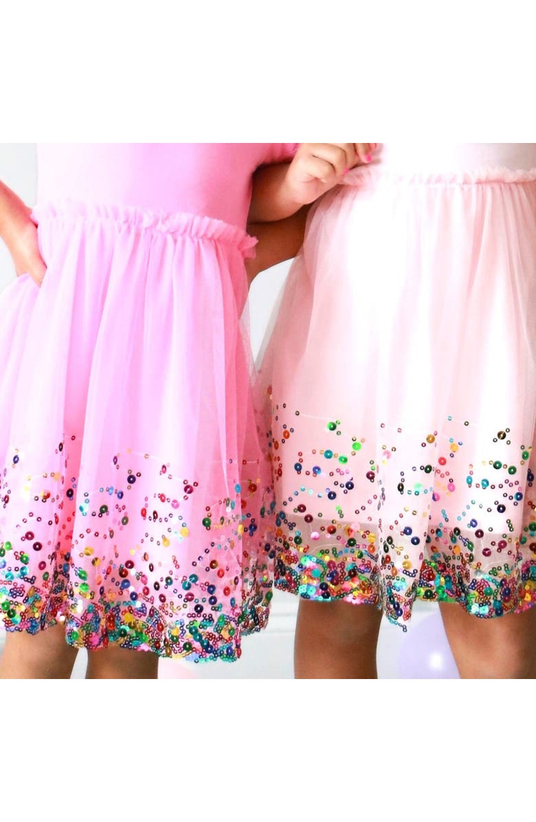 Sweet Wink Pink Confetti Short Sleeve Tutu Dress, Alternate, color, Pink