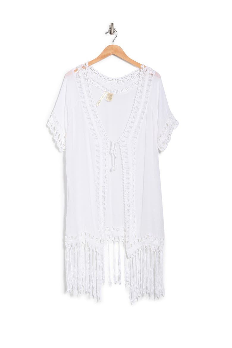 Mixed Media Fringe Trim Topper, Alternate, color, WHITE