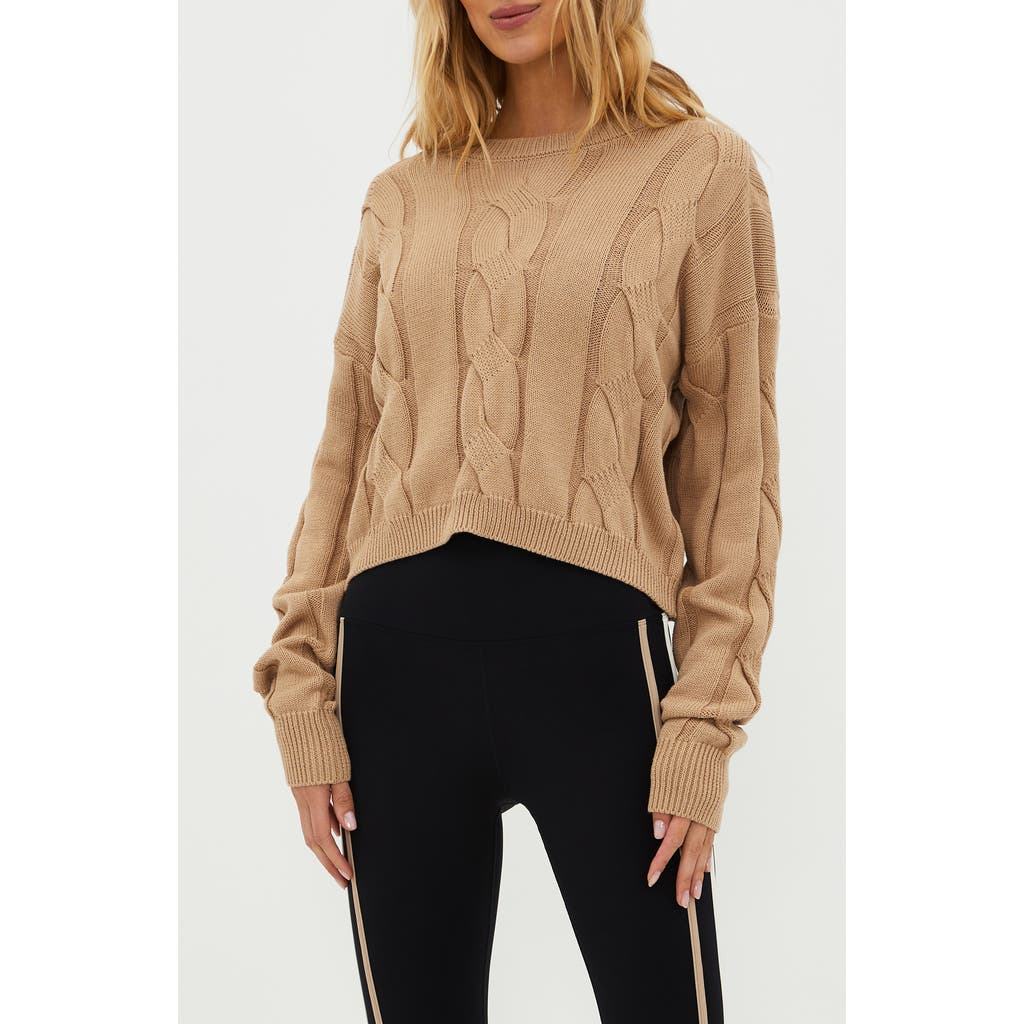 BEACH RIOT BEACH RIOT CLARICE COTTON CABLE STITCH SWEATER