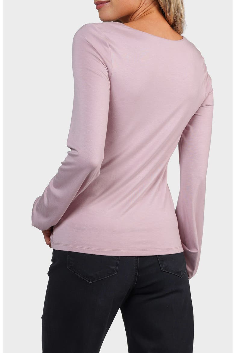 Ashley Square Neck Long Sleeve Top, Alternate, color, MAUVE
