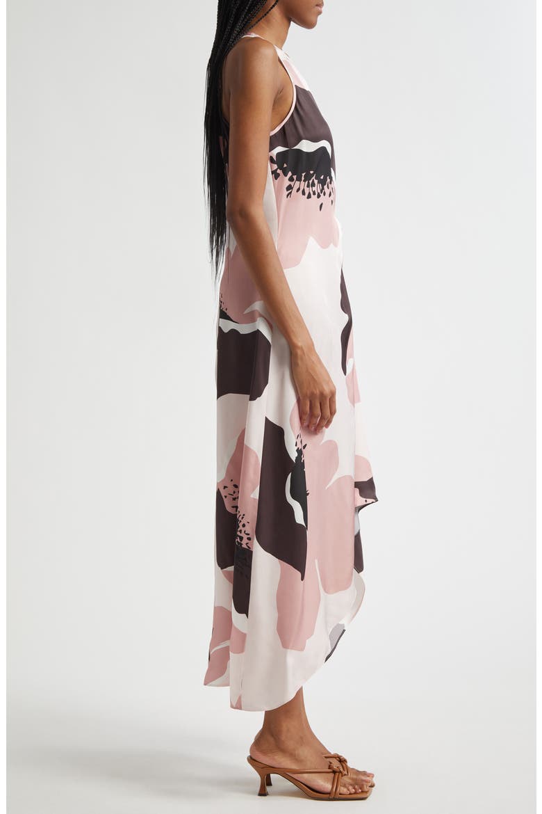 Michalie Floral Satin Dress, Alternate, color, PINK