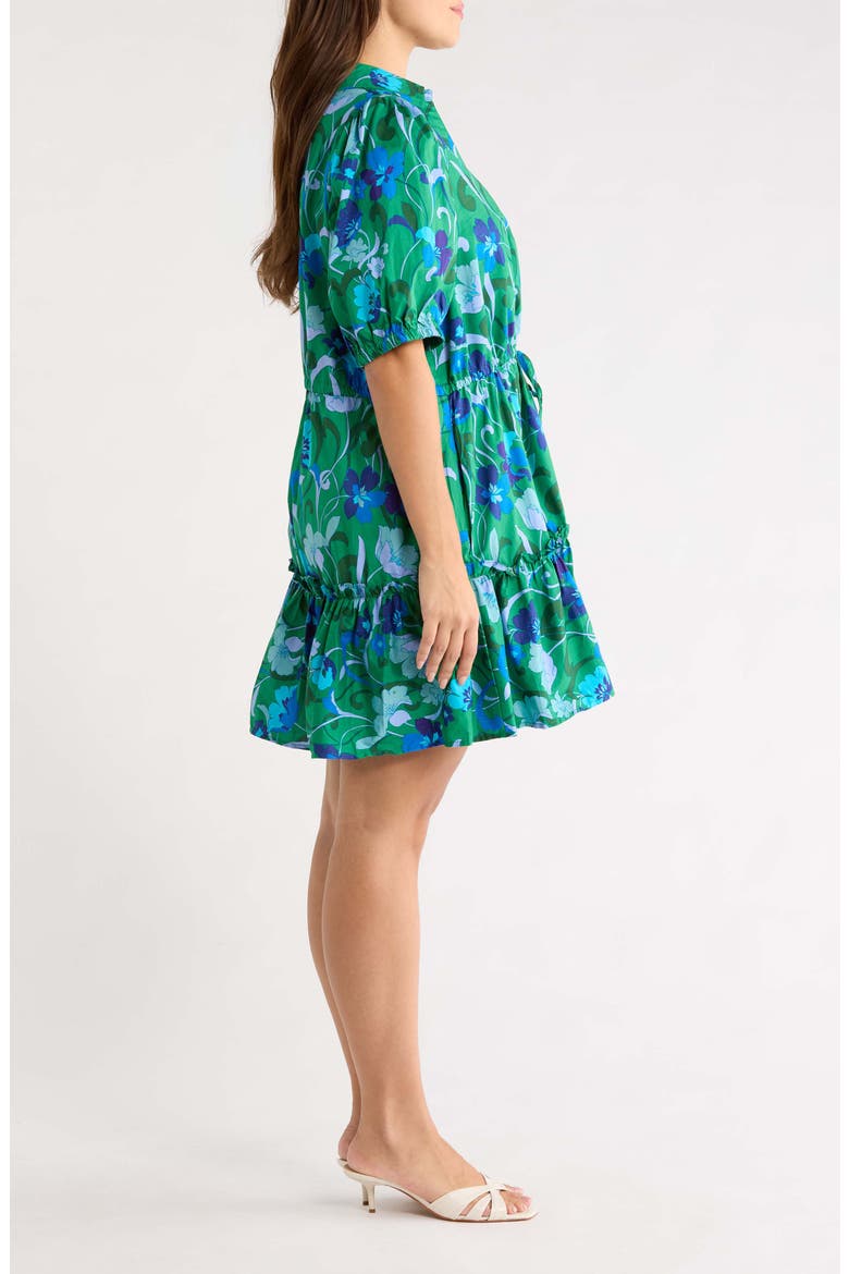 Stacie Floral Print Cotton Minidress, Alternate, color, KELLY-BLUES-MULTI