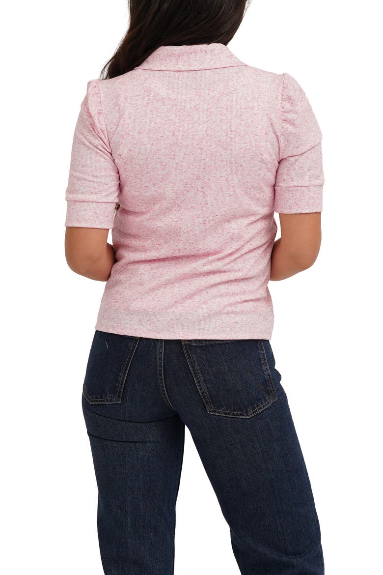 Puff Sleeve Button Front Shirt, Alternate, color, PINK LEMONADE