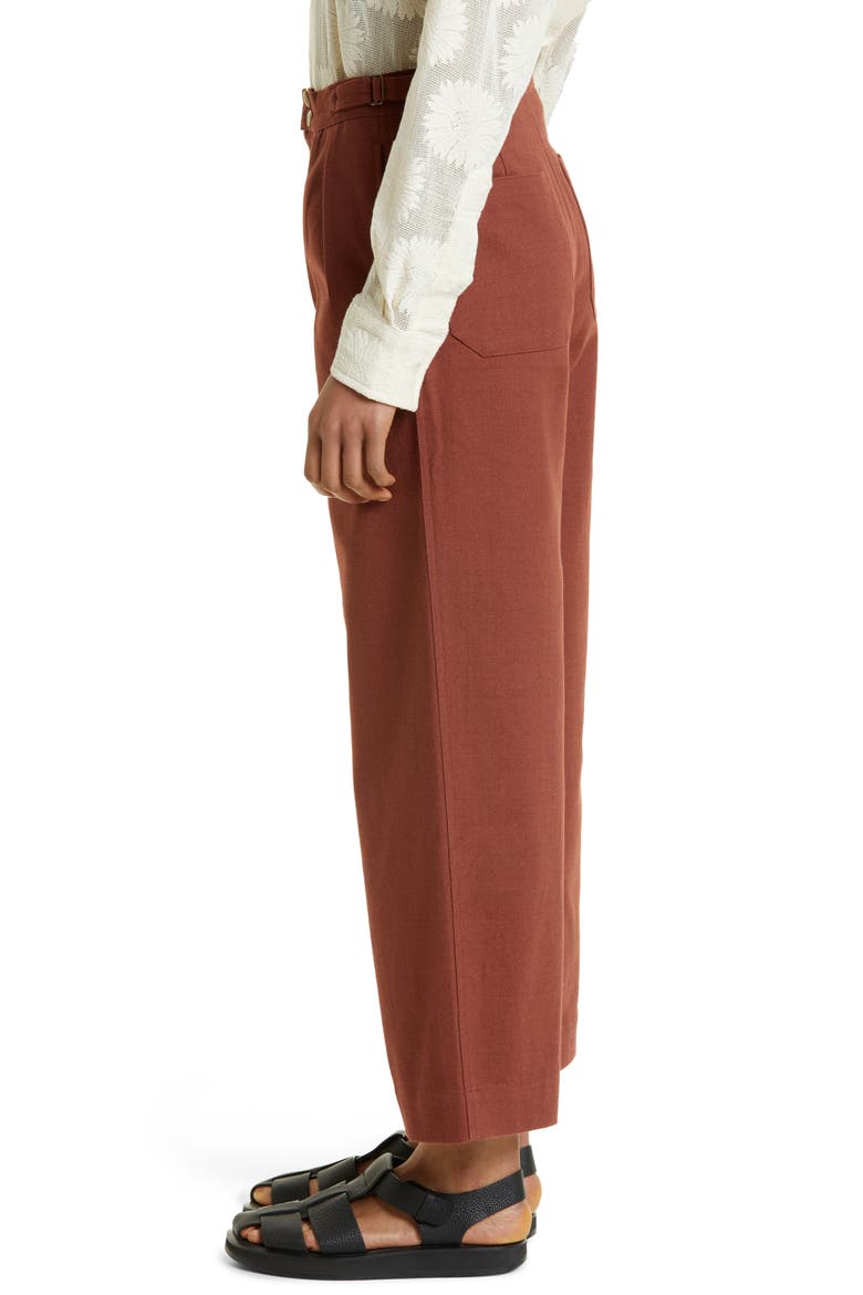 Wide Leg Cotton Twill Pants, Alternate, color, CINNAMON