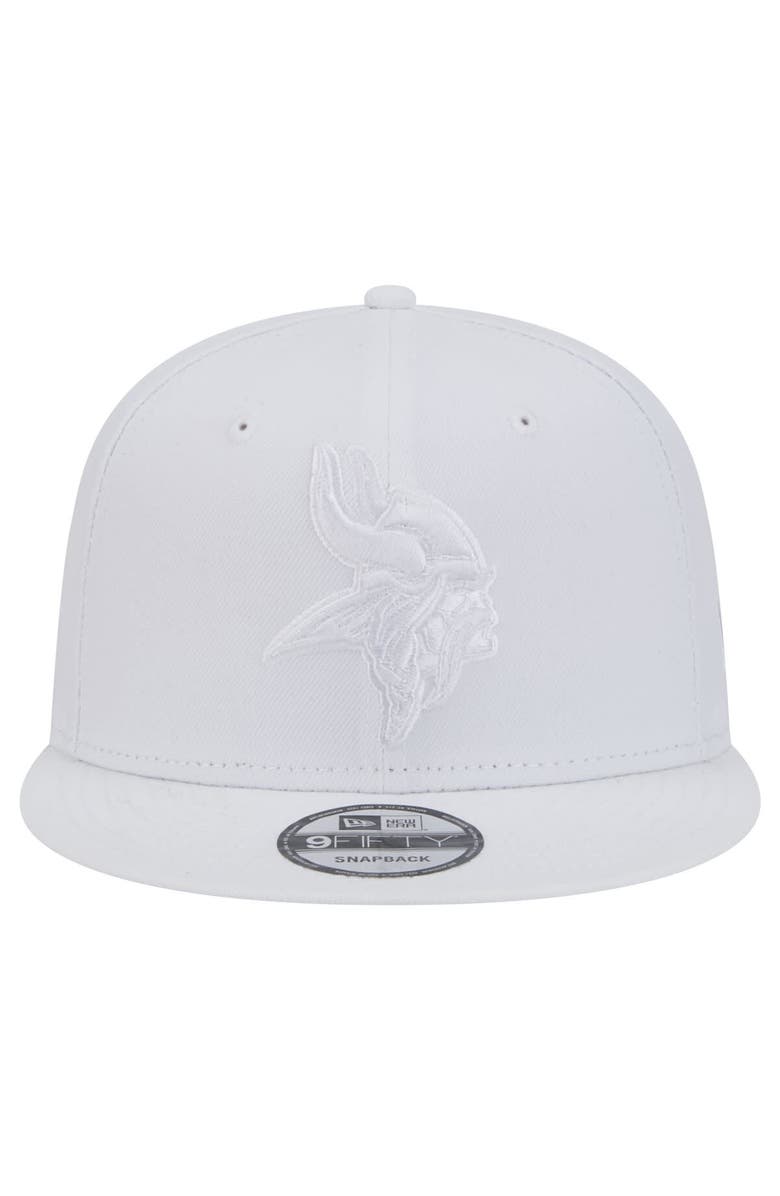 New Era Men's New Era Minnesota Vikings Main White on White 9FIFTY Snapback Hat, Alternate, color, 