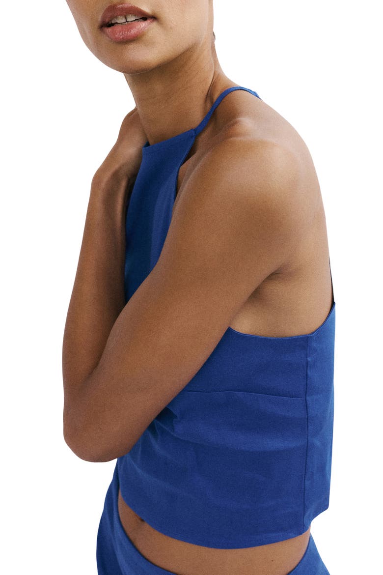 Sleeveless Linen Blend Top, Alternate, color, BLUE