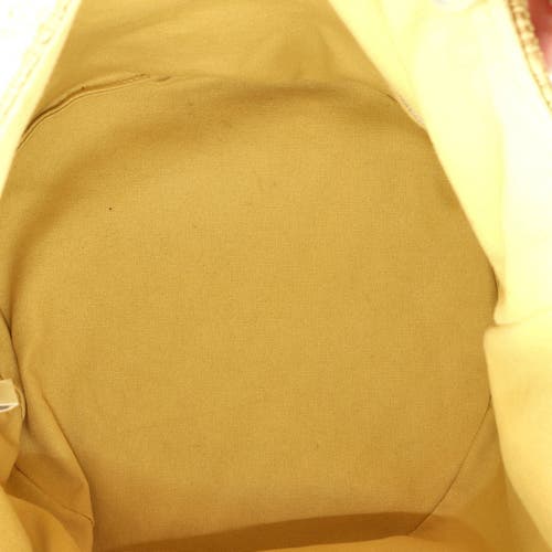 Pre-owned Hermes Hermes Saxo Handbag Woven Straw Gm In Brown