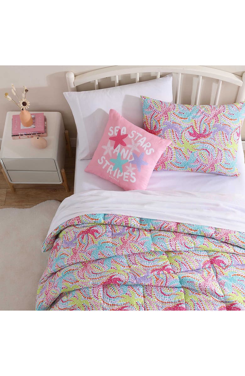 Nautica Sutton Palm Trees Comforter & Sham Set, Alternate, color, Rose/ Aqua