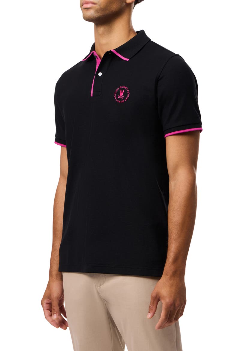 London Tipped Pima Cotton Piqué Polo, Alternate, color, BLACK
