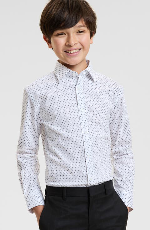 Kids' Diamond Print Button-Up Shirt (Big Kid)