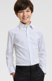 Tallia Kids' Diamond Print Button-Up Shirt