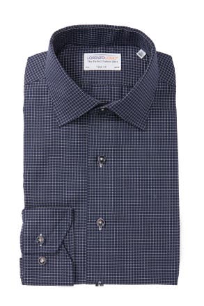 Lorenzo Uomo Windowpane Long Sleeve Trim Fit Shirt in NAVY · Top from Nordstrom Rack in a $189.88 outfit
